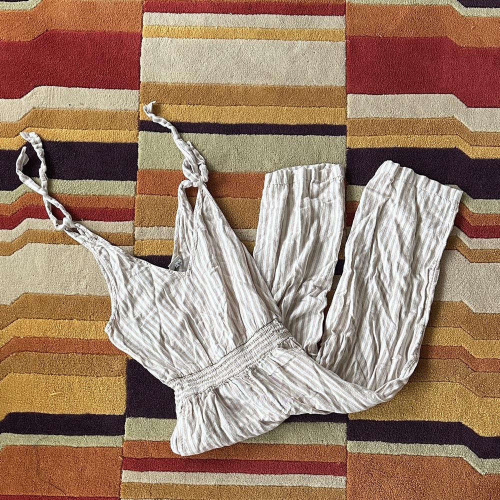 A New Day Striped Sleeveless Jumpsuit